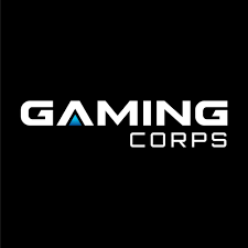 Gaming Corps logo with bold text, stylized 'A', black background.
