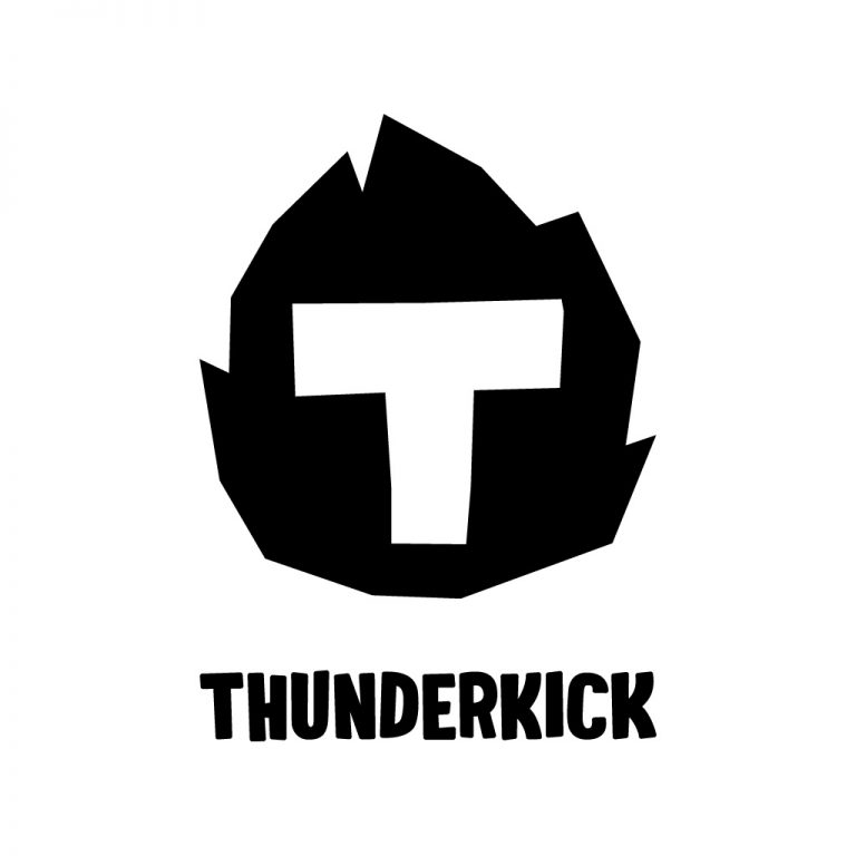 Thunderkick logo with stylized "T" in a jagged shape above bold text.